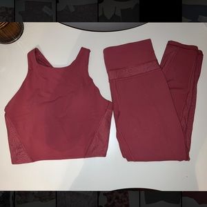 Athleta | Luxe Lace 7/8 Floral Mesh High Waisted Legging Tights and Top